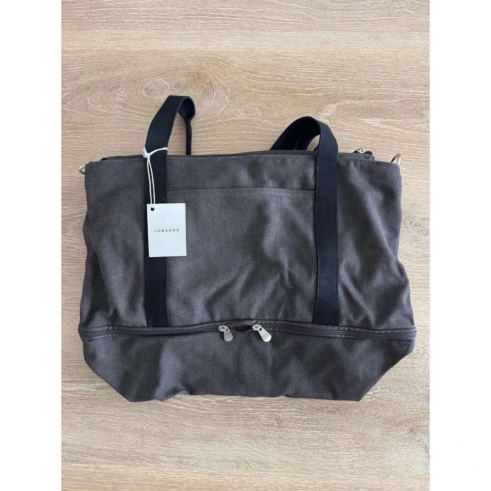 Lo & Sons Catalina Deluxe Tote Eco Friendly Canvas Midnight Ash